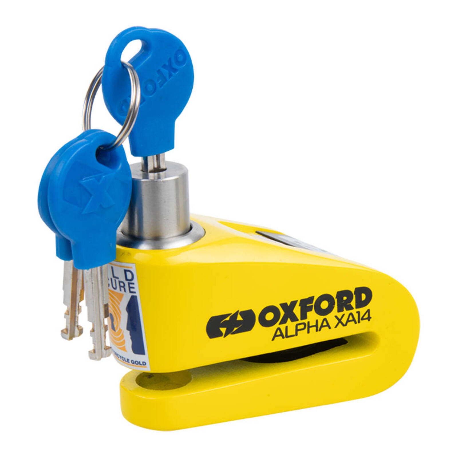 Oxford Alpha XA14 Alarm Disc Lock - Yellow / Black