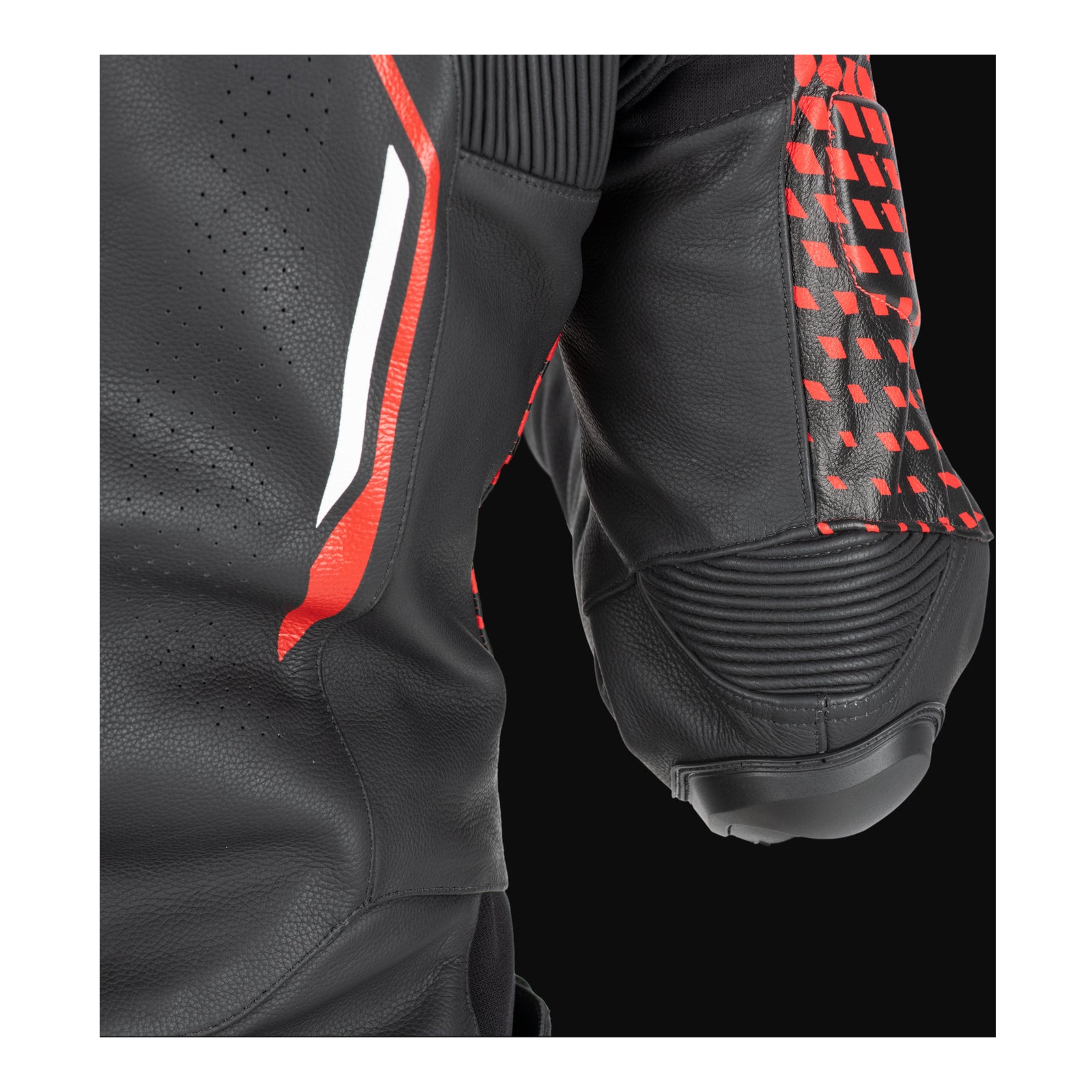 Oxford Nexus 1.0 Leather MS Jacket - Black / Red