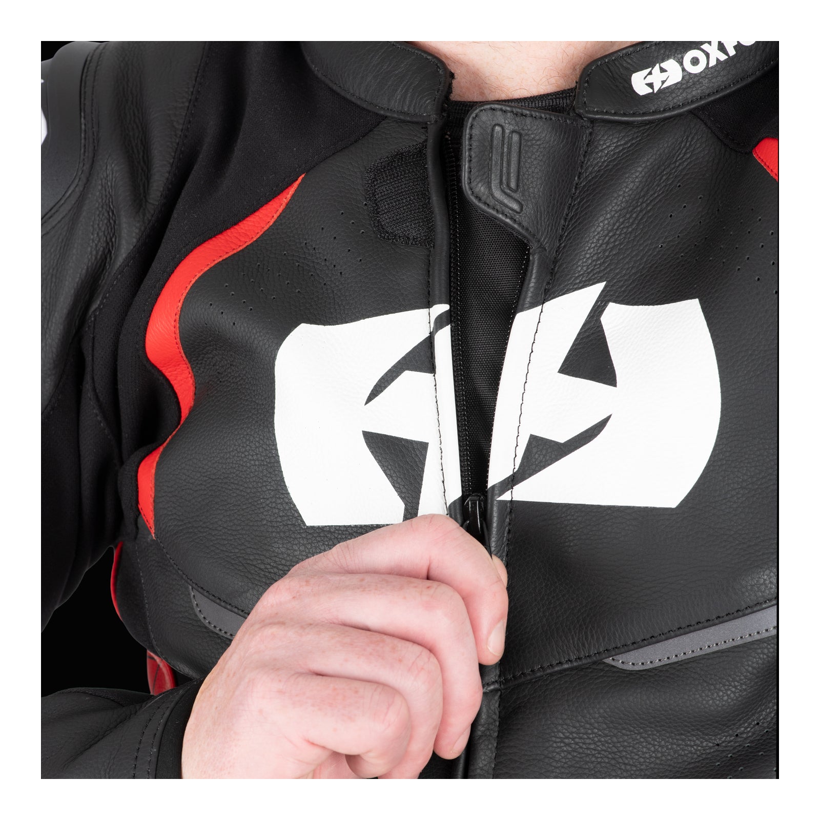 Oxford Nexus 1.0 Leather MS Jacket - Black / Red