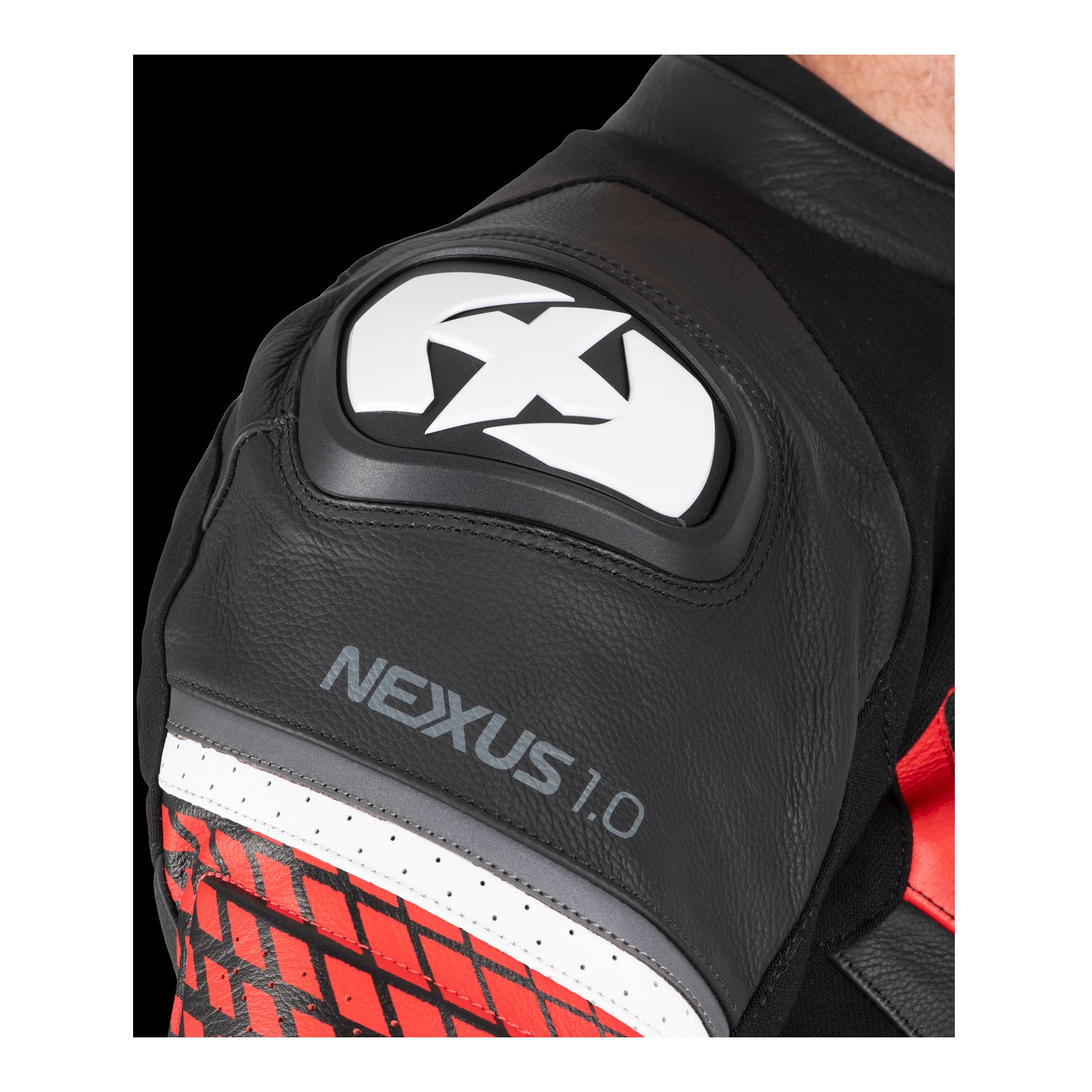 Oxford Nexus 1.0 Leather MS Jacket - Black / Red