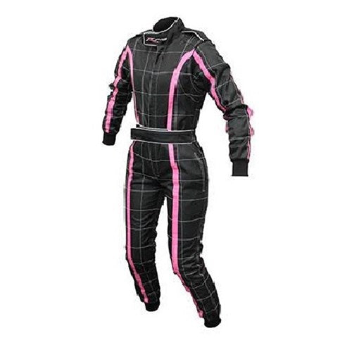 RJAYS RACESTAR LEVEL 2 KART SUIT YOUTH BLACK/PINK/WHITE (2XL)