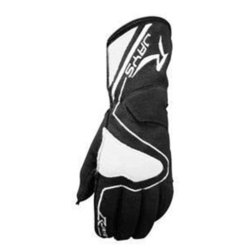 RJAYS PODIUM KART GLOVES ADULT BLACK/WHITE (SM)