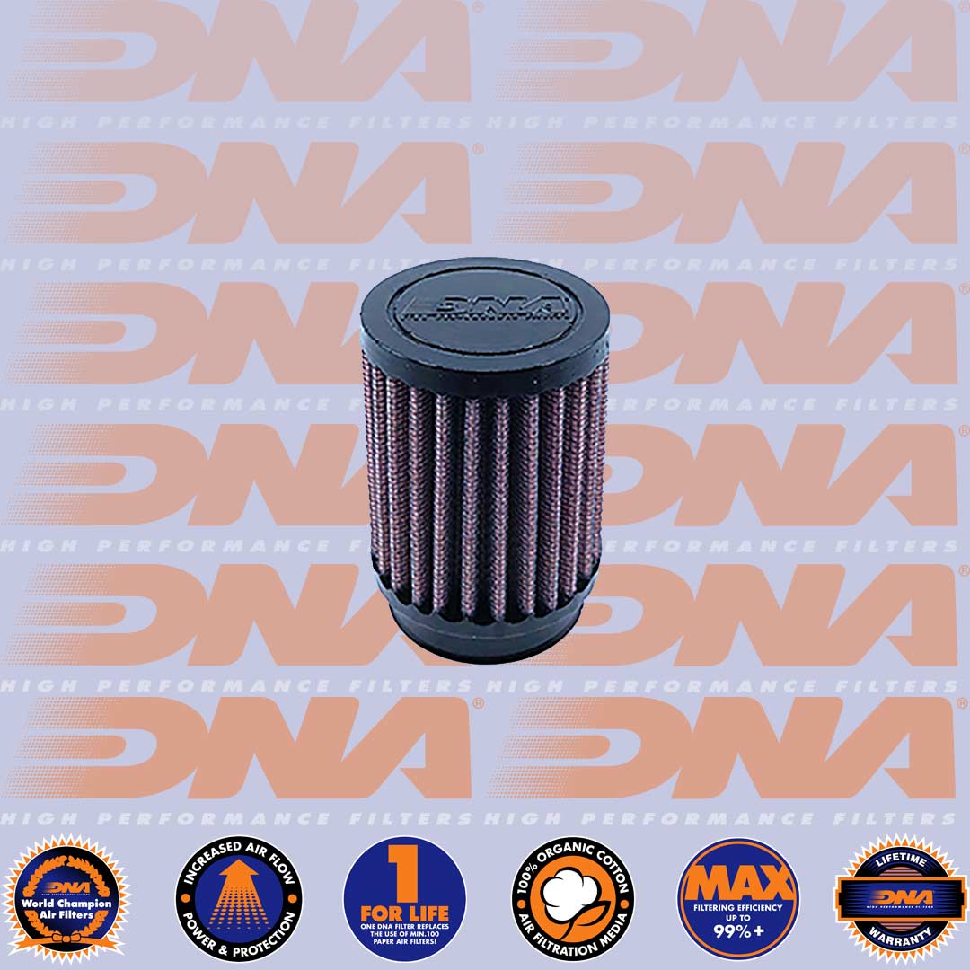 DNA FILTERS RUBBER TOP ROUND CLAMP ON 37mm INLET 100mm LENGTH AIR FILTER - RO-3700-10