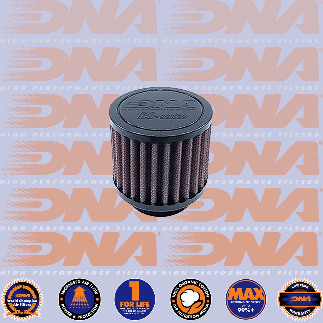 DNA FILTERS RUBBER TOP ROUND CLAMP ON 44mm INLET 64mm LENGTH AIR FILTER - RO-4400-6