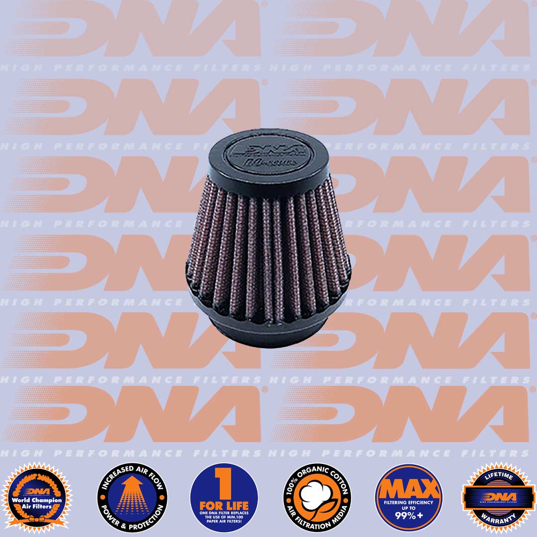 DNA FILTERS RUBBER TOP ROUND CLAMP ON 51mm INLET 91mm LENGTH AIR FILTER - RO-5100-09