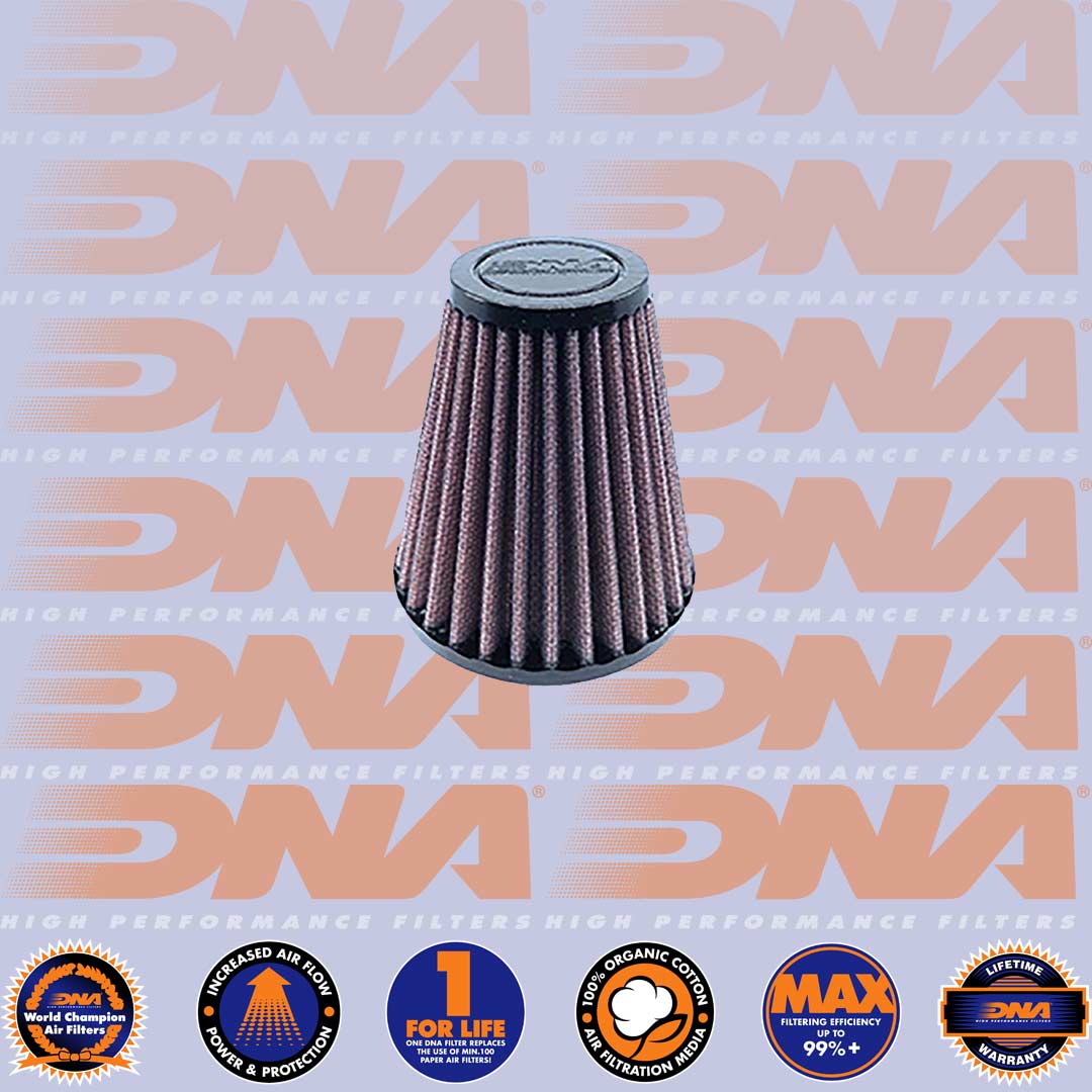 DNA FILTERS RUBBER TOP ROUND CLAMP ON 57mm INLET 100mm LENGTH AIR FILTER - RO-5700-10