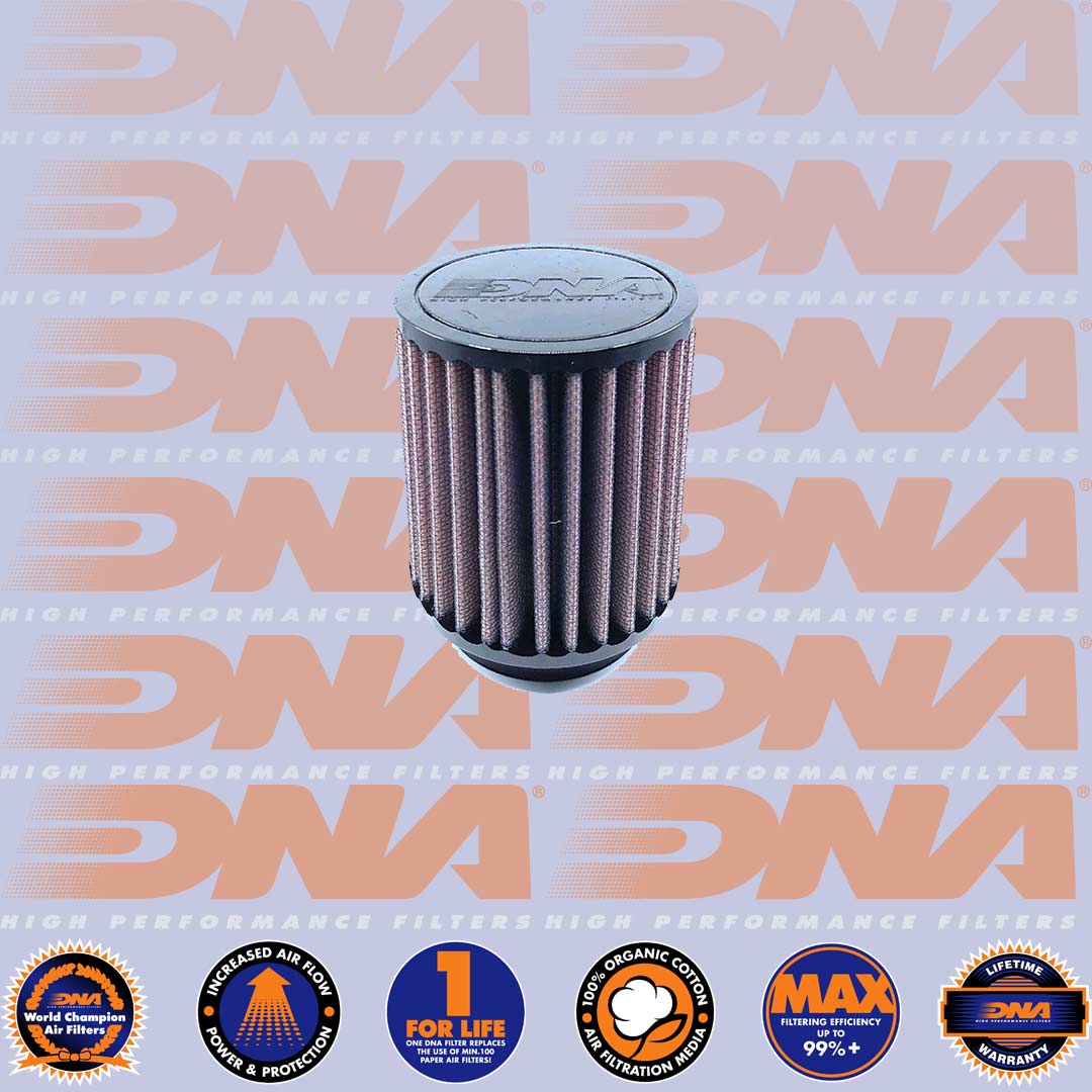 DNA FILTERS RUBBER TOP ROUND CLAMP ON 57mm INLET 87mm LENGTH AIR FILTER - RO-5700-85