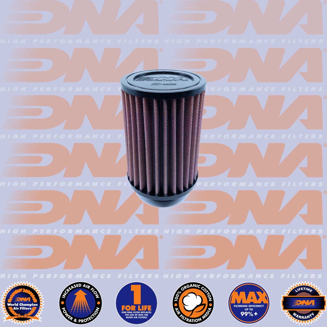 DNA FILTERS RUBBER TOP ROUND CLAMP ON 60mm INLET 113mm LENGTH AIR FILTER - RO-60-130