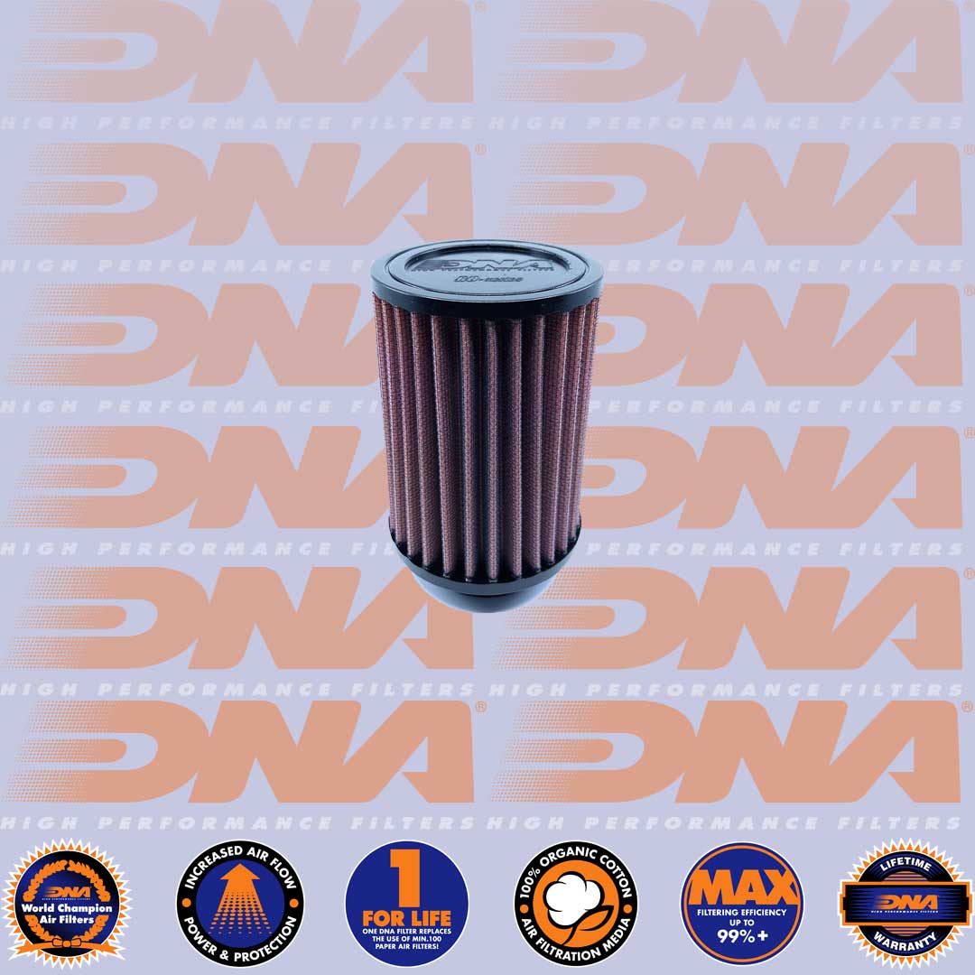 DNA FILTERS RUBBER TOP ROUND CLAMP ON 60mm INLET 73mm LENGTH AIR FILTER - RO-60-90