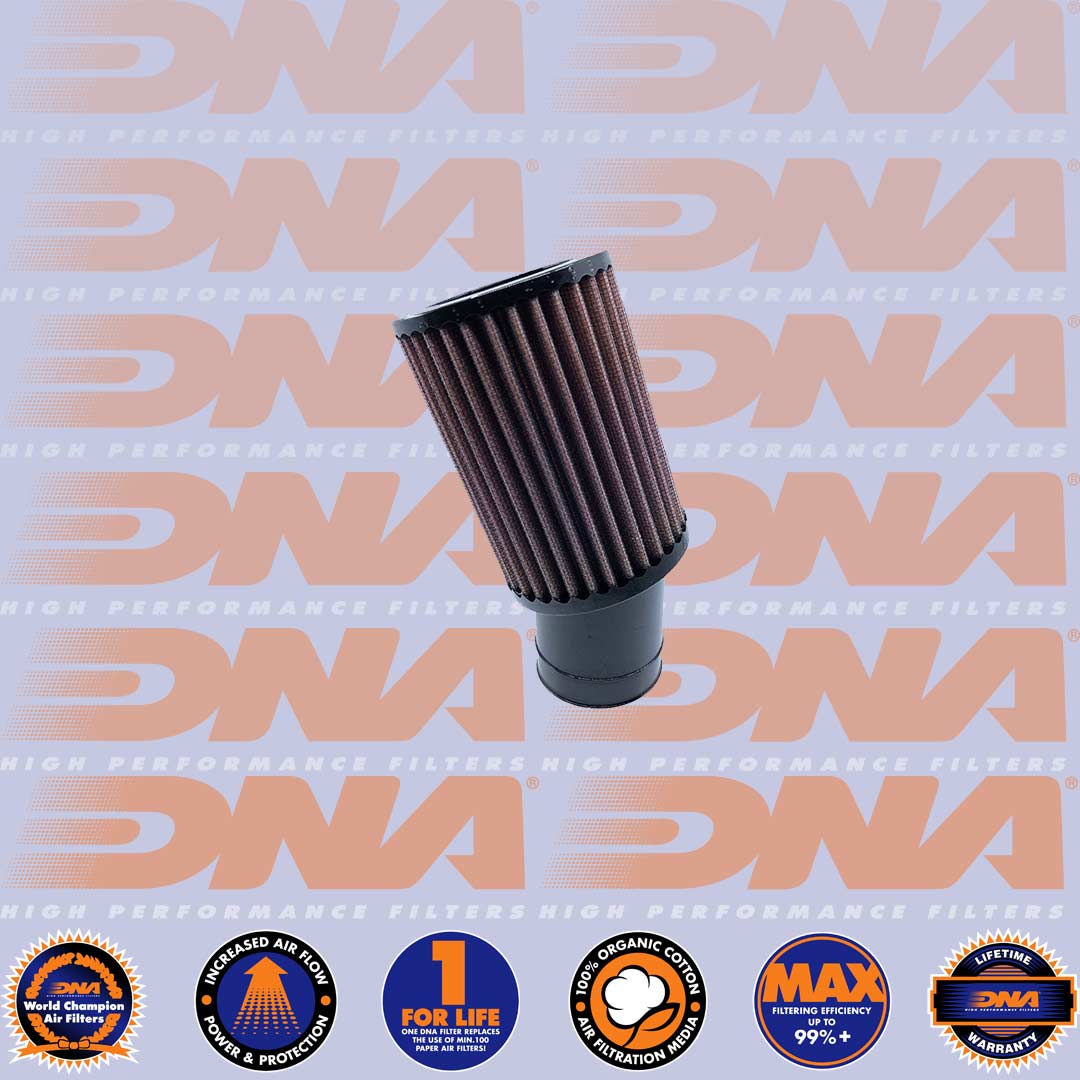 DNA FILTERS RUBBER TOP ROUND CLAMP ON 60mm INLET 20 DEG. 127mm LENGTH AIR FILTER - RO-6020-127