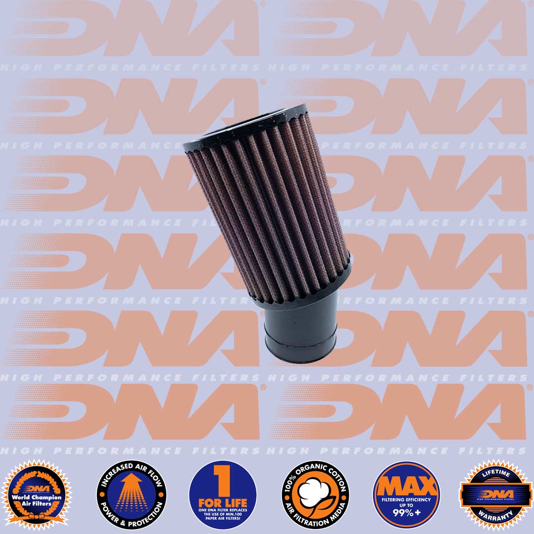 DNA FILTERS RUBBER TOP ROUND CLAMP ON 70mm INLET 20 DEG. 102mm LENGTH AIR FILTER - RO-7020-100