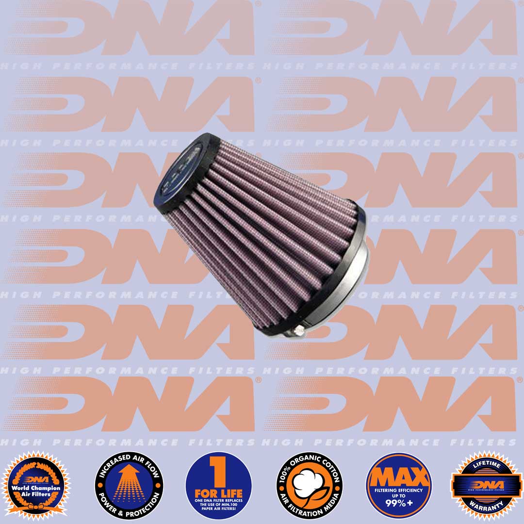 DNA FILTERS RZ SERIES RUBBER TOP CLAMP ON 80mm INLET 122mm LENGTH AIR FILTER - RZ-80-122