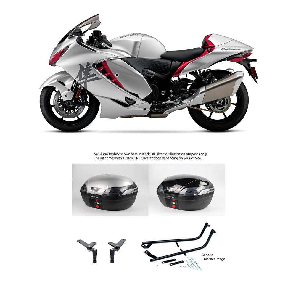 S48 Astra Black Topbox Kit GSX 1300 R (HAYABUSA) 21-25 - S137S48BPBLK