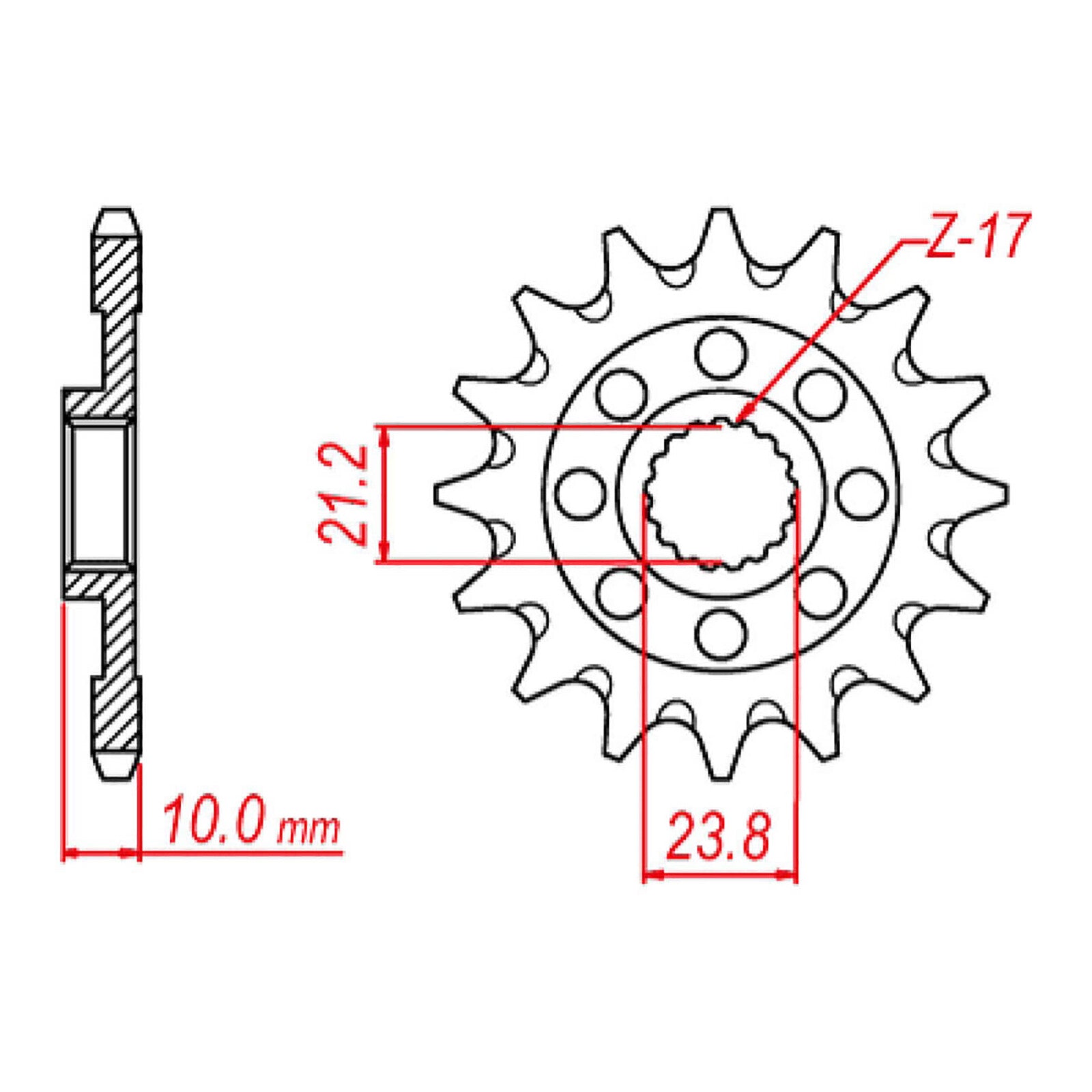 MTX 1443 Steel Front Sprocket #520 (10-28H)