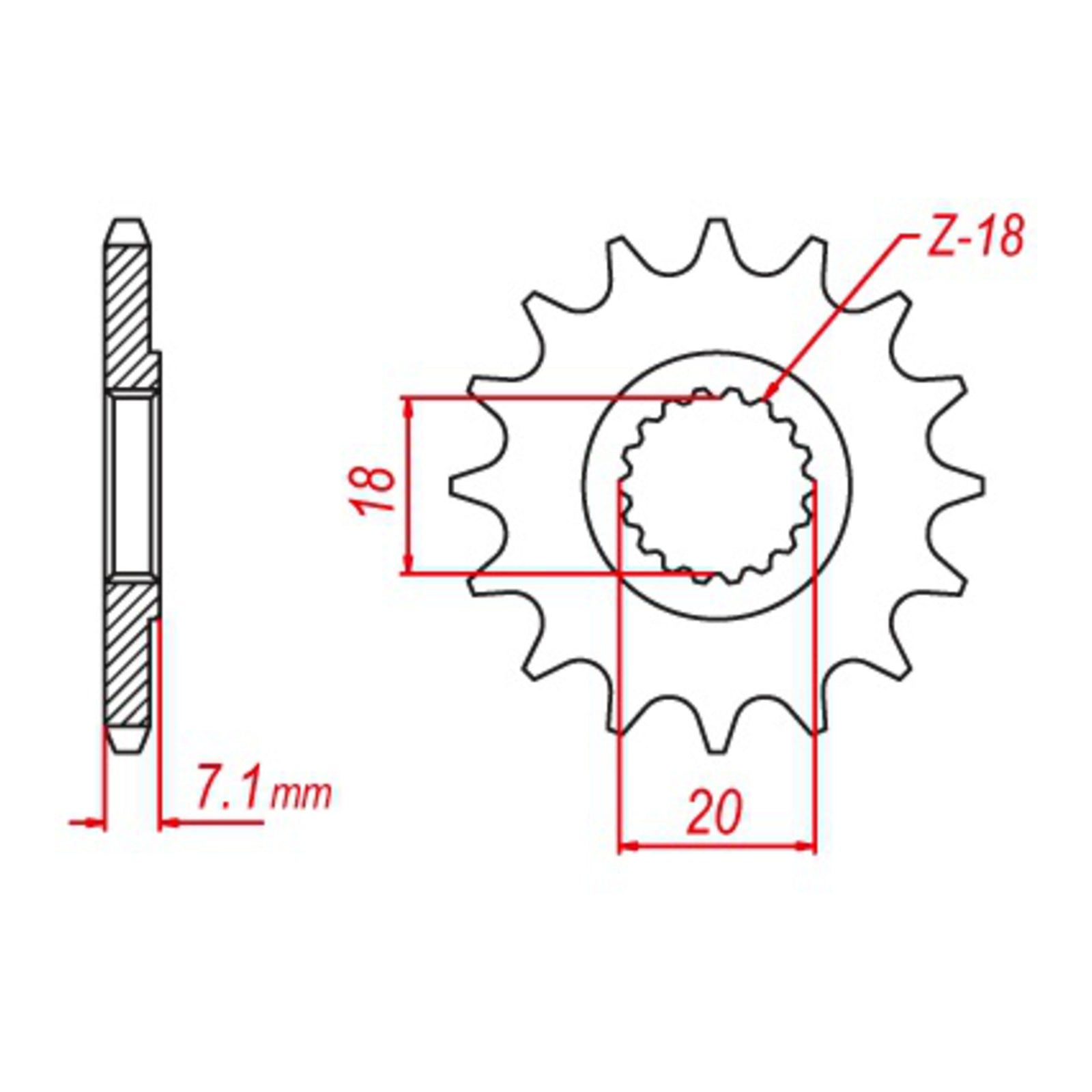 MTX 427 Hornet Lightweight Steel Front Sprocket #520 (10B-141)