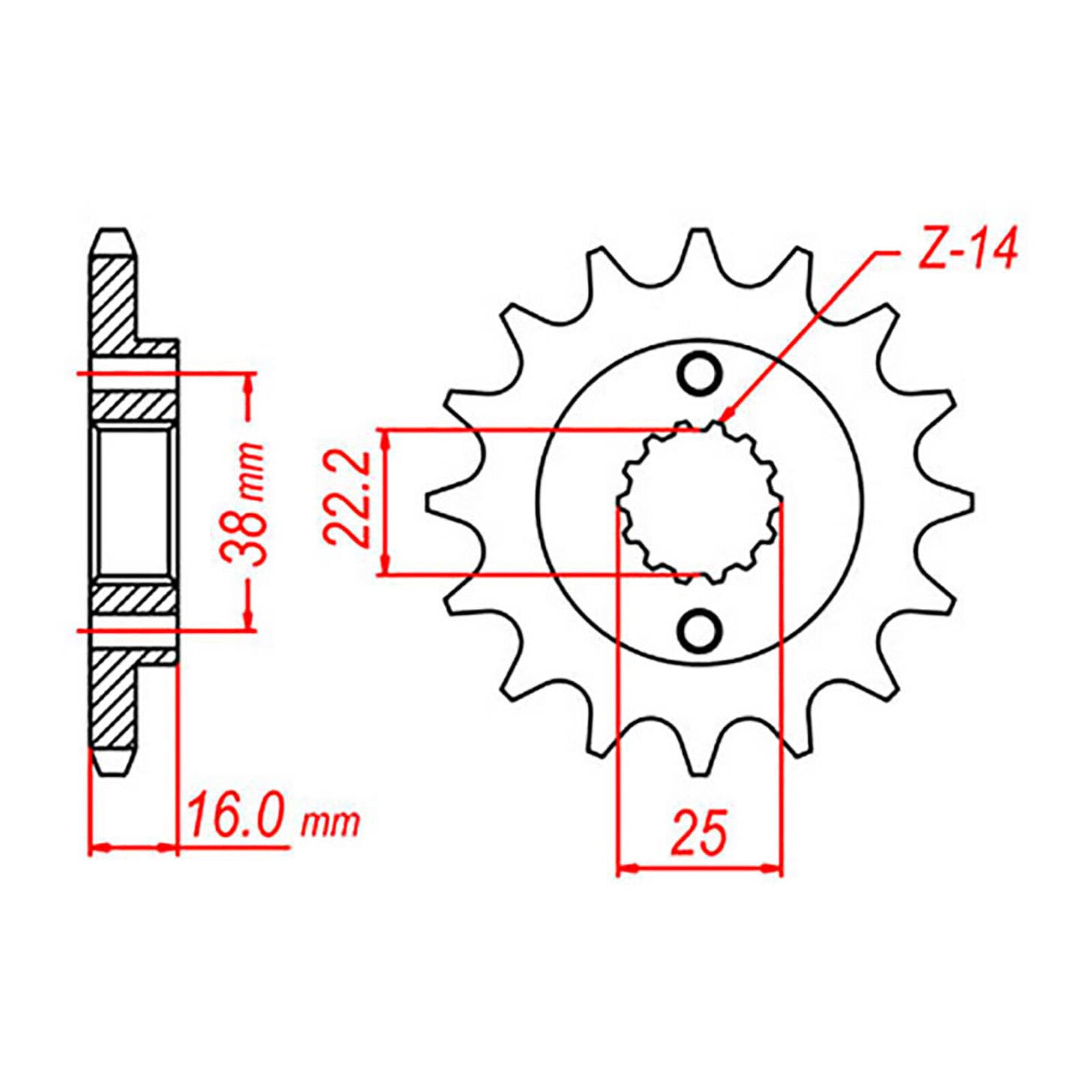 MTX 736 Steel Front Sprocket #520 (10-736)