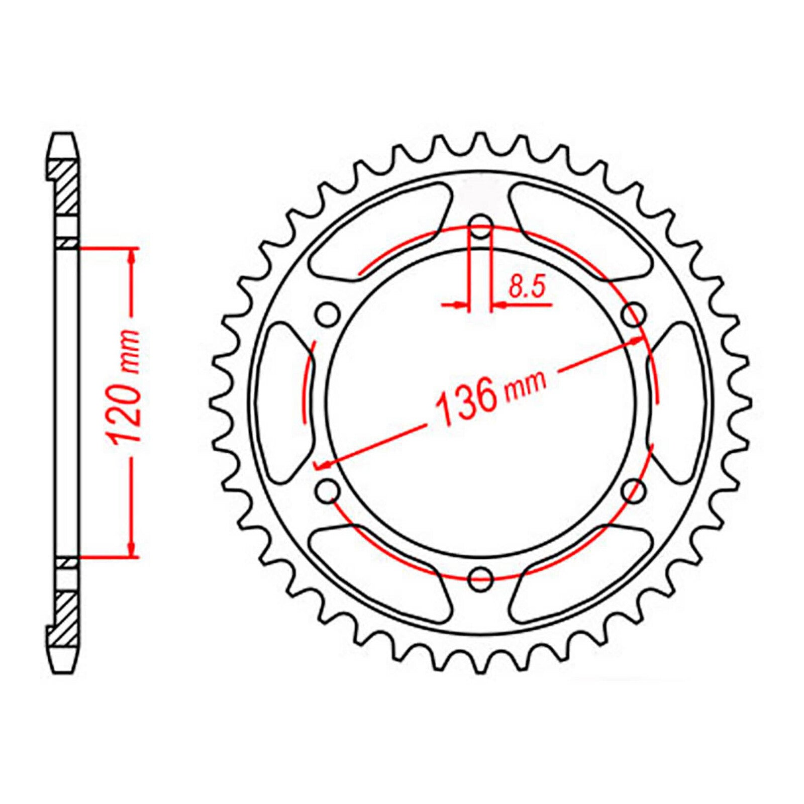 MTX 1847 Steel Rear Sprocket #428 (11-1HX)