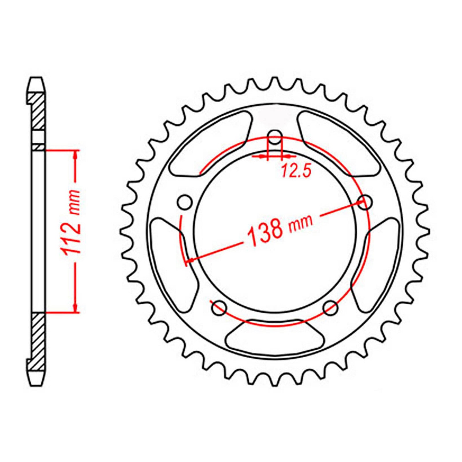 MTX 1304 Steel Rear Sprocket #525 (11-MAS)