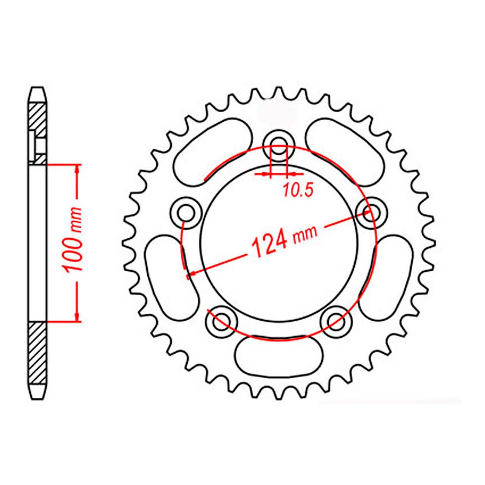 MTX 744 Steel Rear Sprocket #525 (11-744)