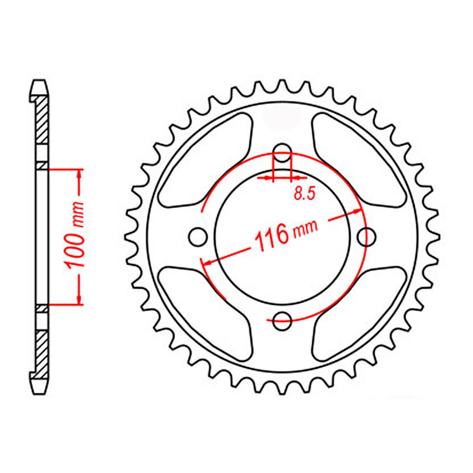 MTX 462 Steel Rear Sprocket #428 (11-462)