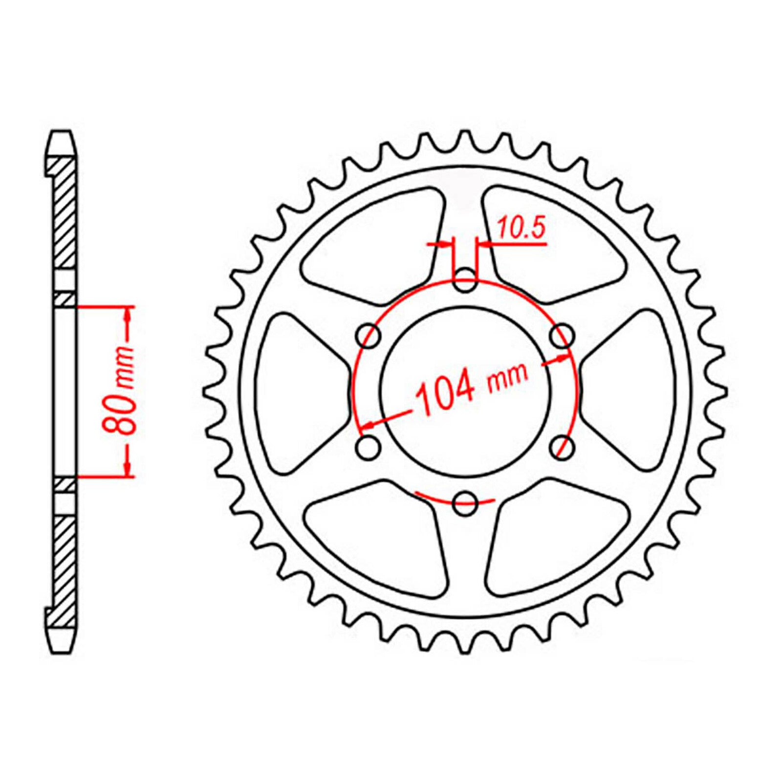 MTX 488 Steel Rear Sprocket #530 (11-054)