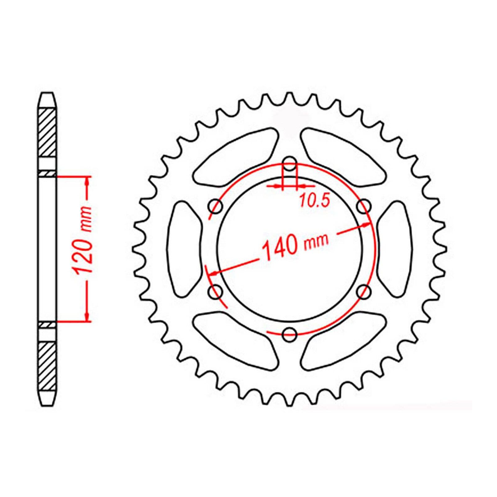 MTX 498 Steel Rear Sprocket #525 (11-ZXR)