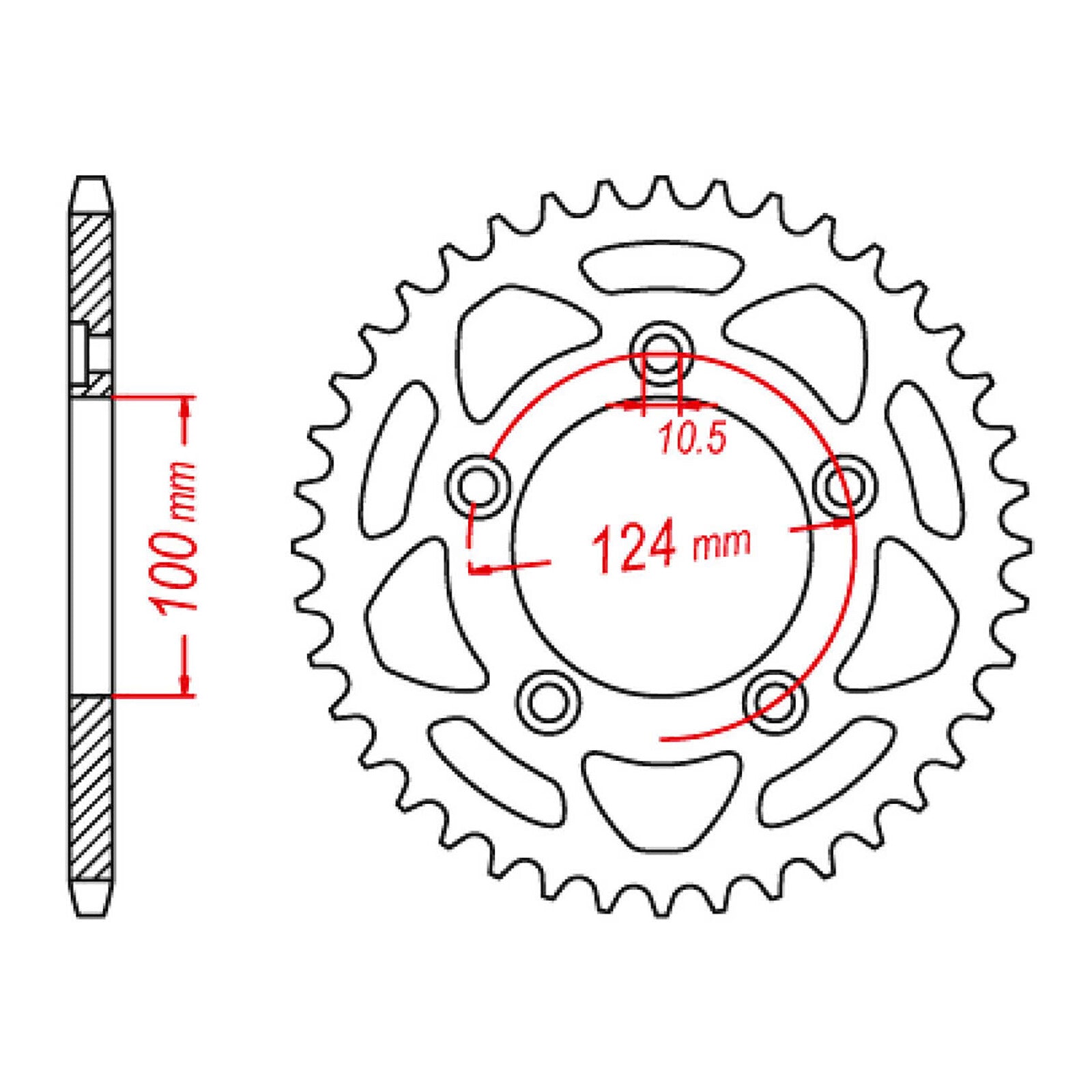 MTX 746 Steel Rear Sprocket #520 (11-746)