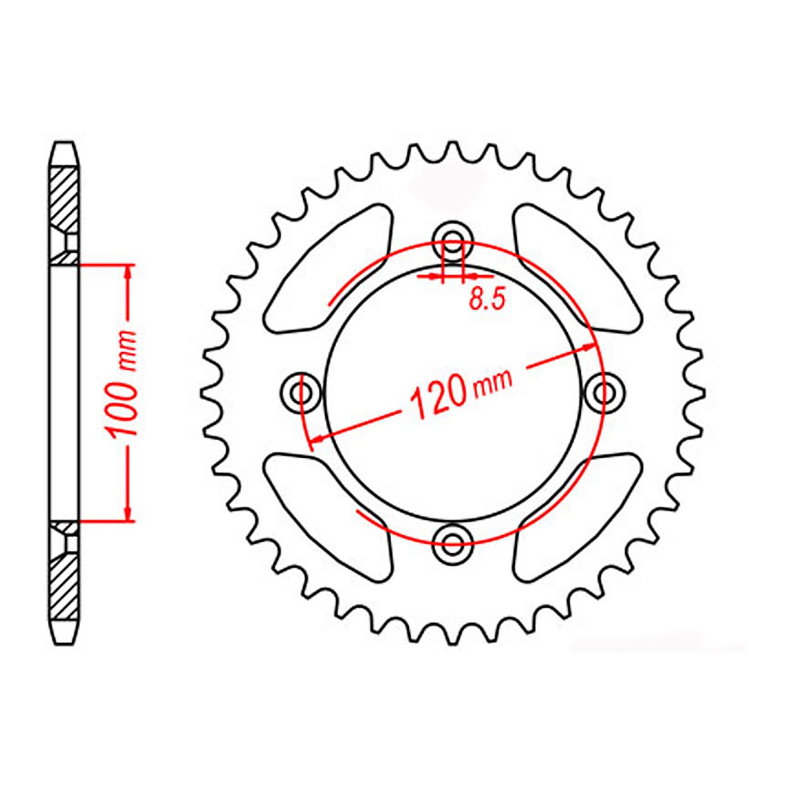 MTX Rear Sprocket 798 46t #428 11-209-46