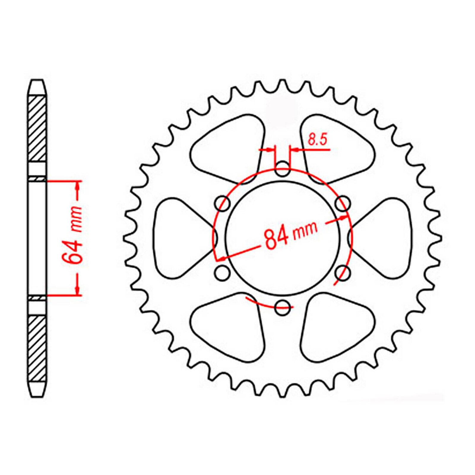 MTX 809 Steel Rear Sprocket #428 (11-287)