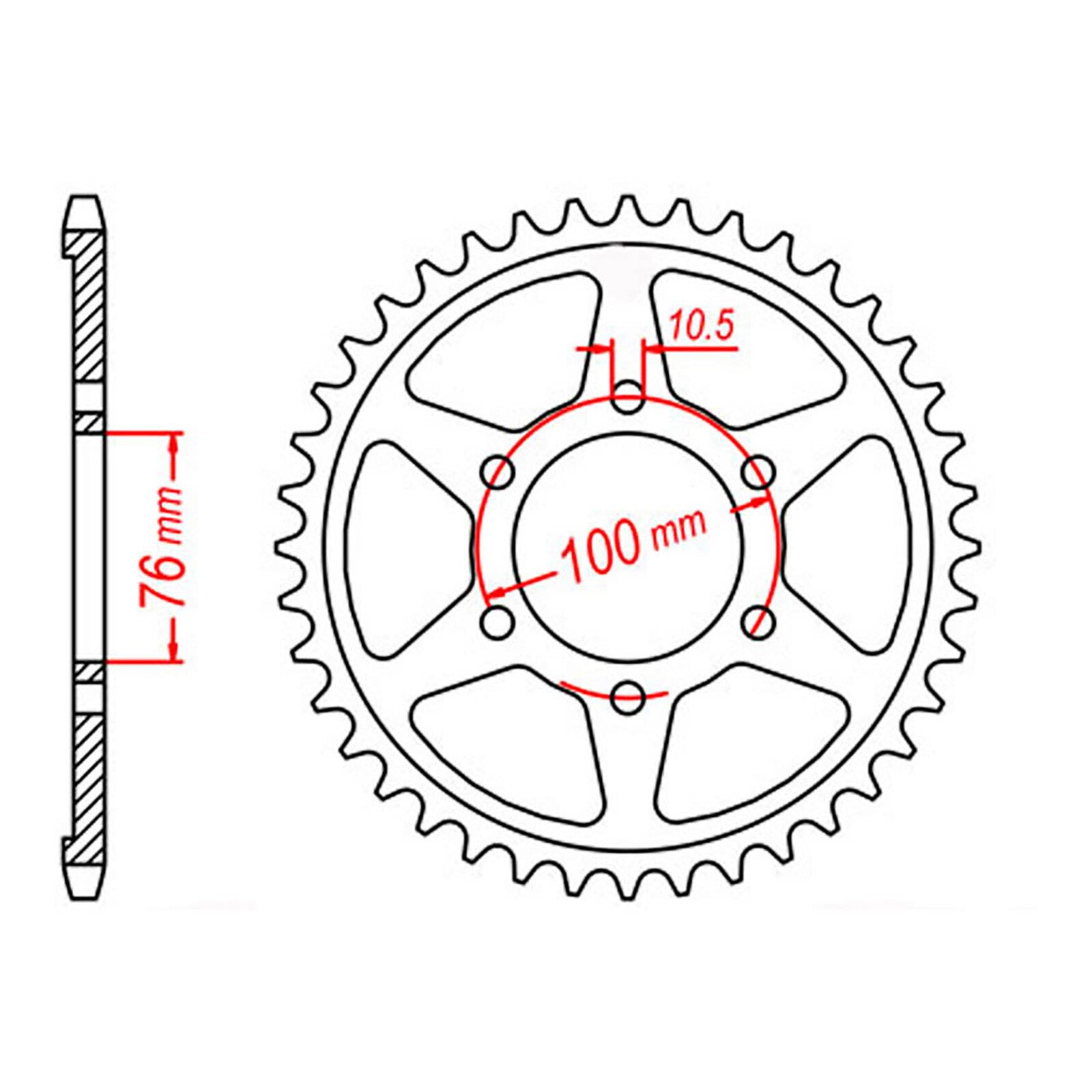 MTX 816 Steel Rear Sprocket #530 (11-476)