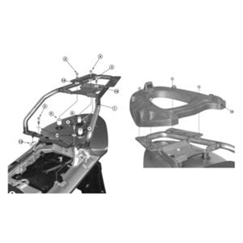 GIVI SPECIFIC REAR RACK MONOKEY - YAMAHA FJR1300 06-20 (PLATE INCLUDED - MAX 10KG)