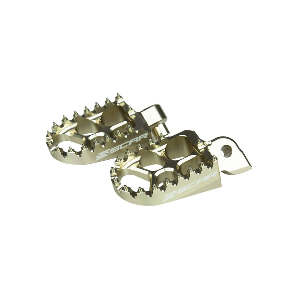 SCAR EVO FOOTPEGS YAMAHA YZ/YZF/WRF/YZFX/YZX 1999-2022 (57MM WIDE) SIL