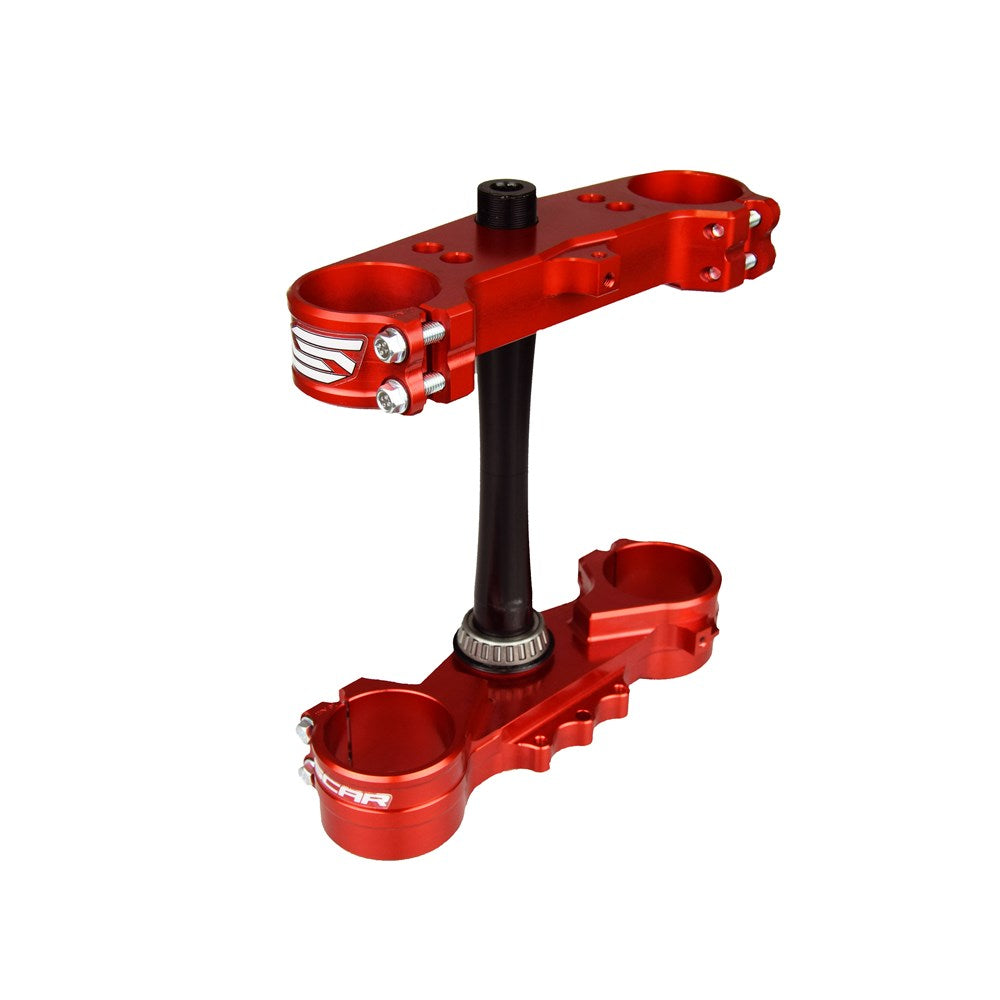 SCAR TRIPLE CLAMPS HONDA CR125-250 97-07 / CRF250 04-07 / CRF450 02-04 (22MM OFFSET) RED