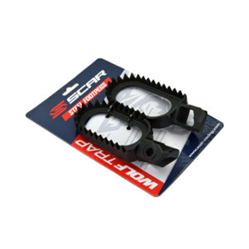 SCAR STEEL FOOTPEGS SX SXF TC FC 23-24 EXC EXCF TE FE MC EC EXF 2024 BLK