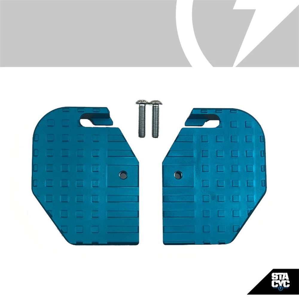 STACYC ACC (12e/16e) FOOTRESTS - EXTENDED FOOTREST - CYAN ANODIZED
