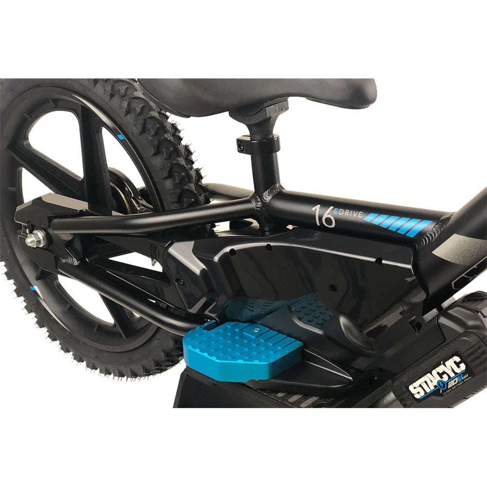 STACYC ACC (12e/16e) FOOTRESTS - EXTENDED FOOTREST - CYAN ANODIZED