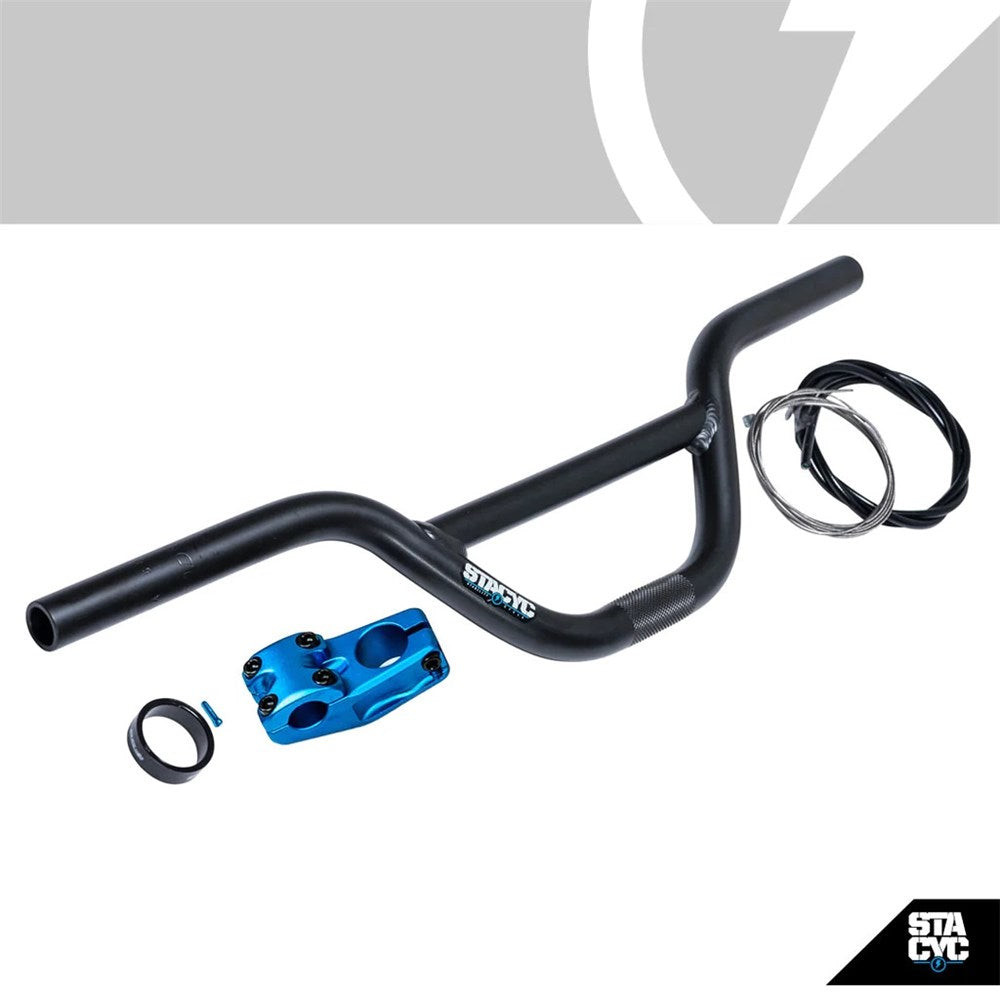 STACYC ACC (12e/16e/16elite) HANDLBARS/GRIPS/THROTTLES - 19MM BAR RISER KIT - CYAN