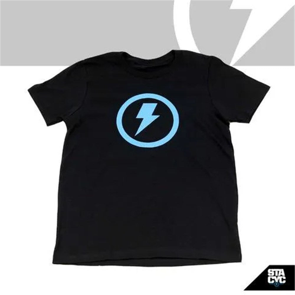 STACYC APPAREL (Tees) APPAREL - T-SHIRT BOLT LOGO - KIDS / L / BLACK
