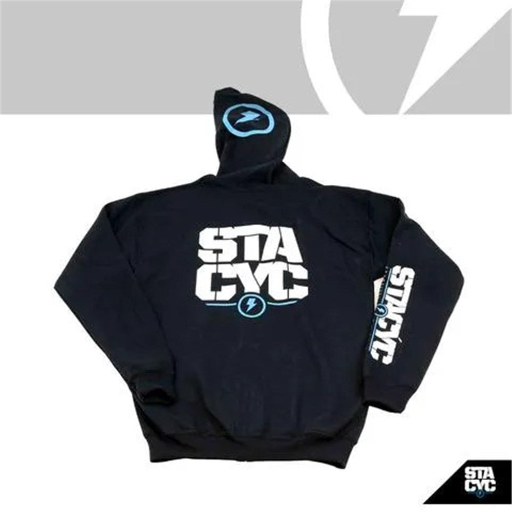 STACYC APPAREL (Hoodies) APPAREL - HOODIE PULLOVER STACKED LOGO - ADULT / S / BLACK