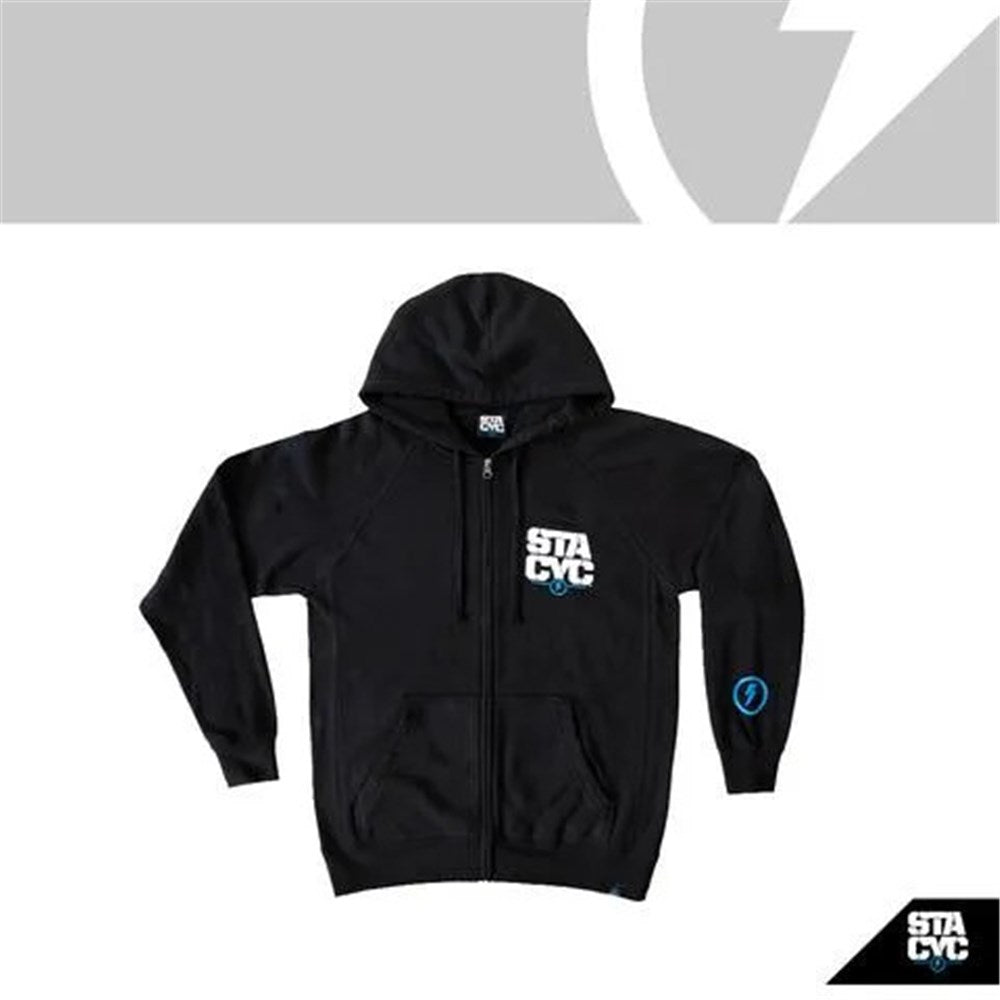 STACYC APPAREL (Hoodies) APPAREL - HOODIE ZIP UP STACKED LOGO - WOMENS / M / BLACK
