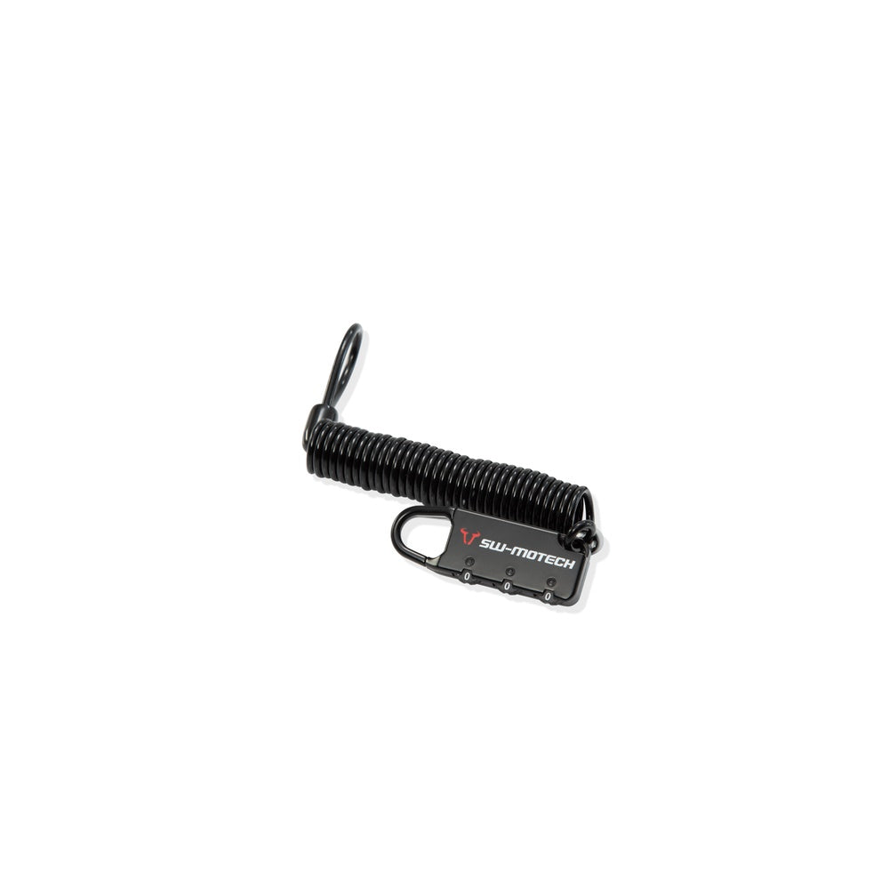 Cable lock for motorcycle luggage. Black. Combination lock. 180 cm. (BC.LOC.00.002.10100/B)