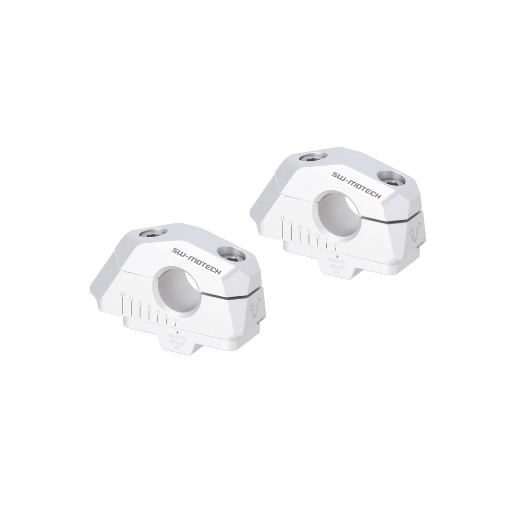 Bar back variable for diam22 handlebars. H=25mm. Back 5/10/15/20/25/30 mm. Silver. (LEH.00.039.30000/S)