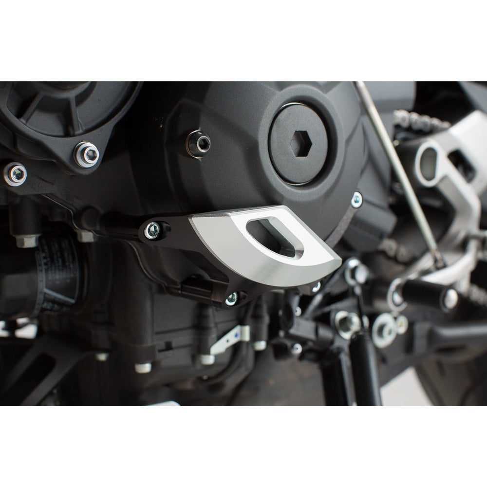 Engine case protector, Black/silver. MT09/Tracer, Tracer900/GT, XSR900. (MSS.06.599.10100)