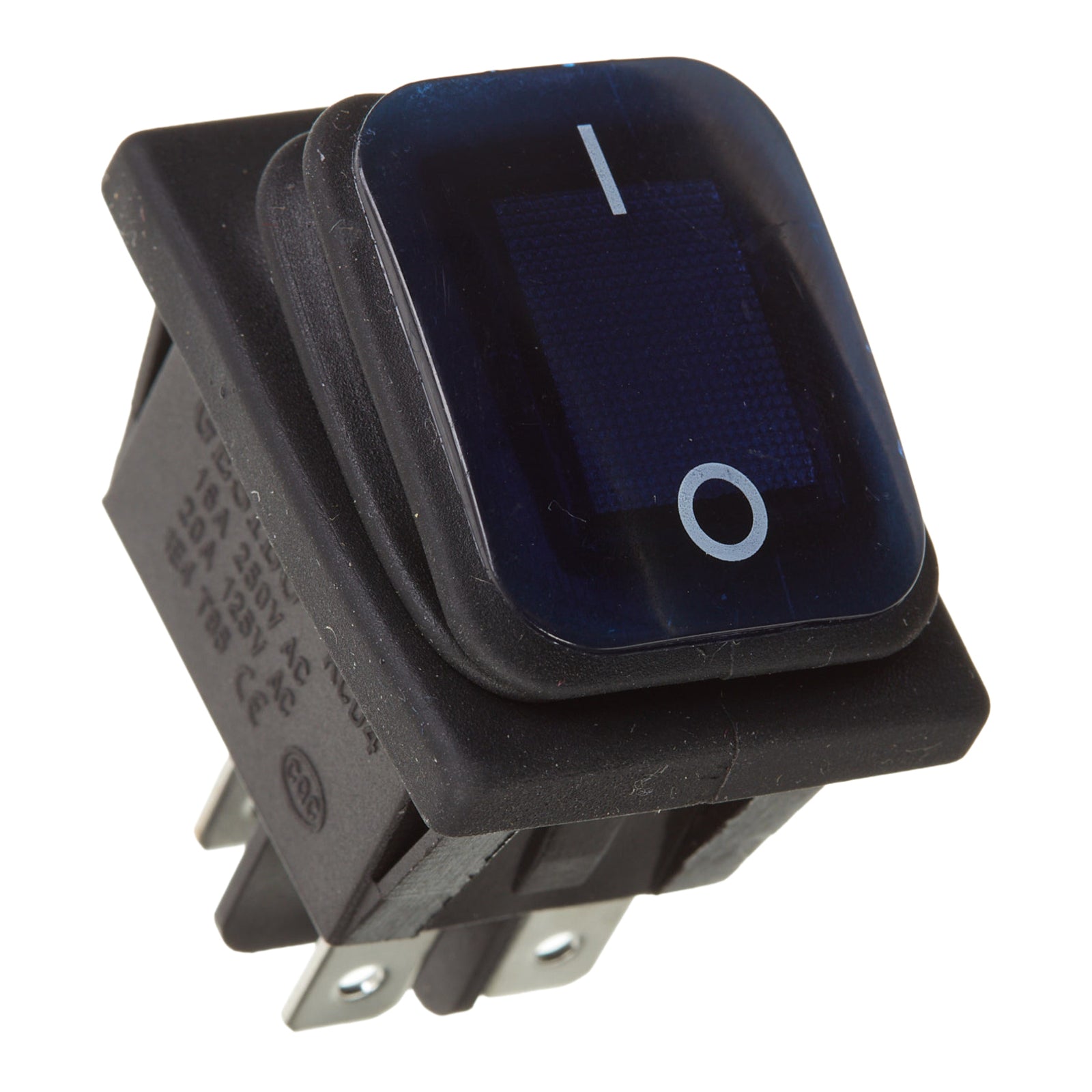 WHITES 12V ROCKER SWITCH ON-OFF BLU WATERPROOF 30X22 RECTANG