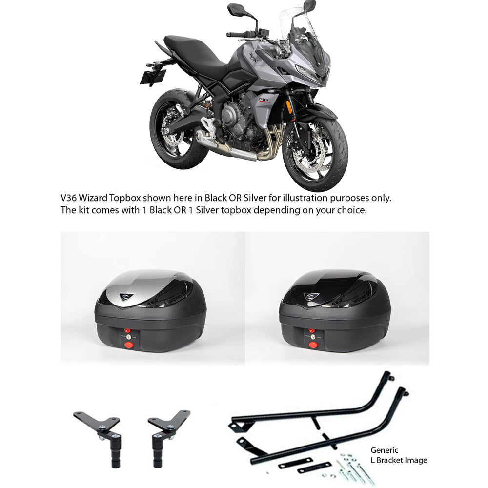 V36 Wizard Black Topbox Kit 660 TIGER SPORT 22-25 - T052V36BPBLK