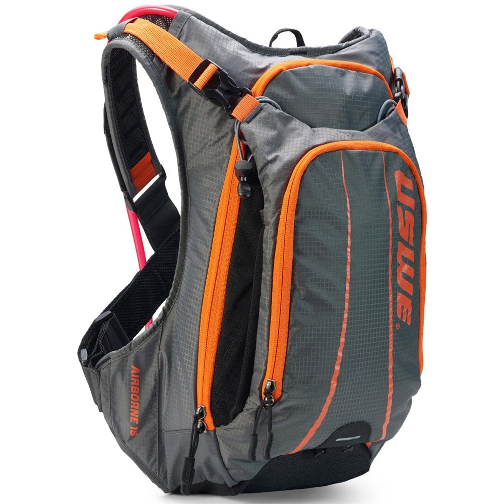 USWE AIRBORNE 15L MTB HYDRATION PACK GRY/ORG #