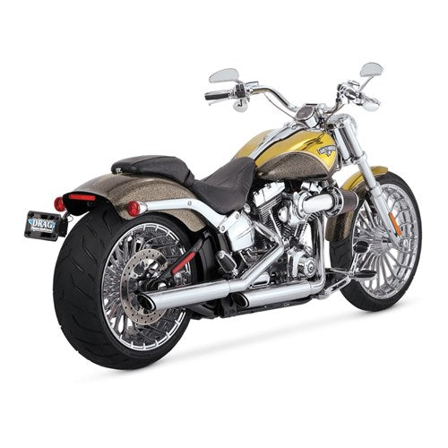V&H TWIN SLASH 3IN SLIP-ONS PCX CHROME SOFTAIL 18-22 (EXC FXFB/FLDE/FLHC-ALL) (WAS V16875)