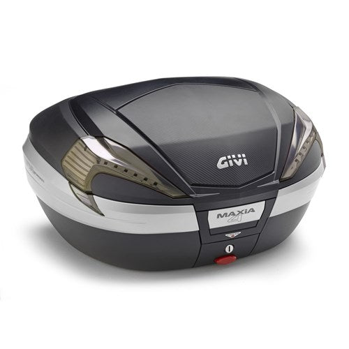 GIVI MONOKEY TOPCASE MAXIA 56L TECH BLACK/CLEAR WITH CARBON INSERT