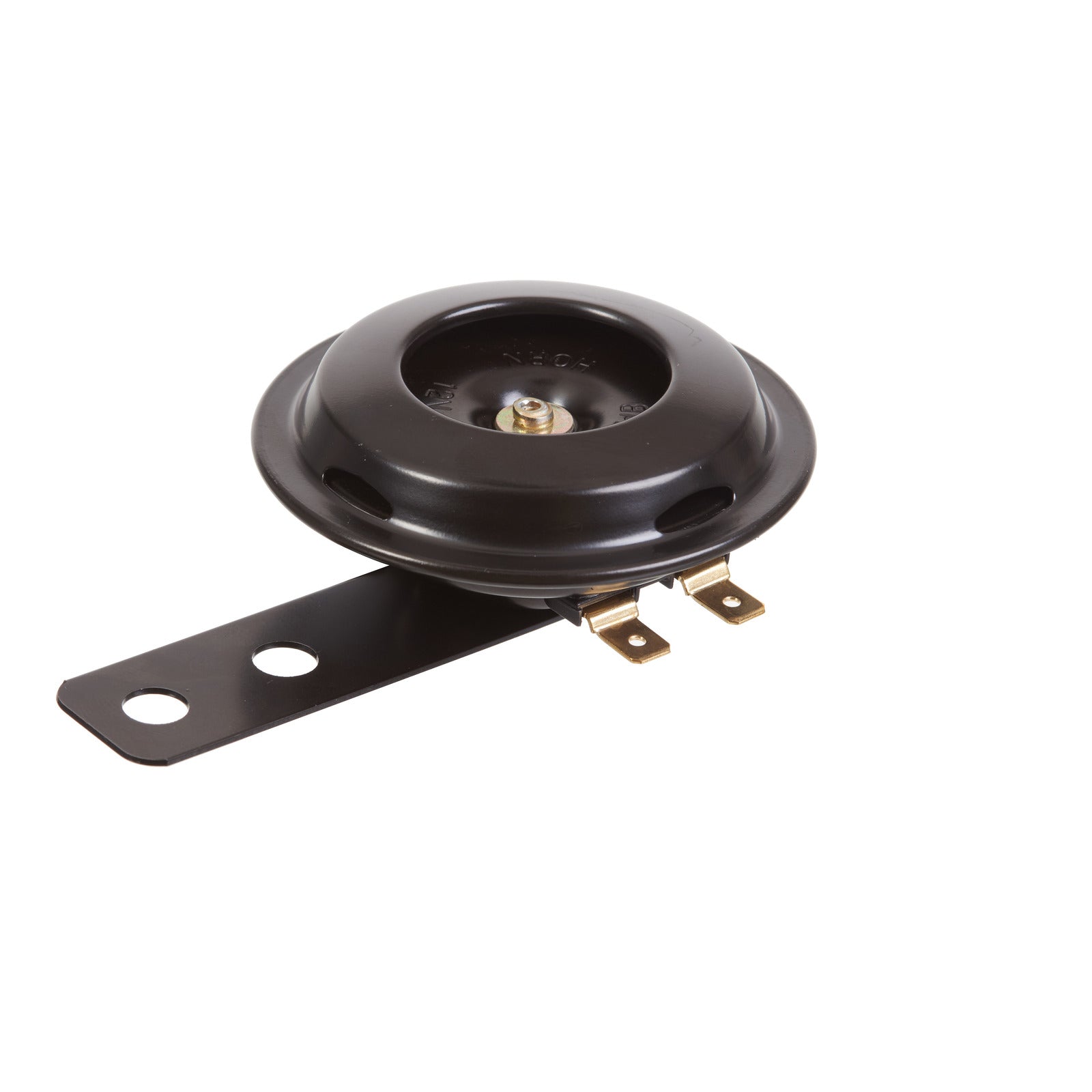 Whites 12v Horn - Round Blk - 70mm Diametre - 110db