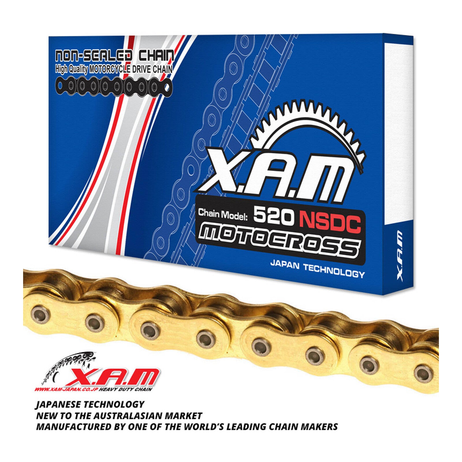 XAM 520NSDC Chromized Chain - Gold / Gold
